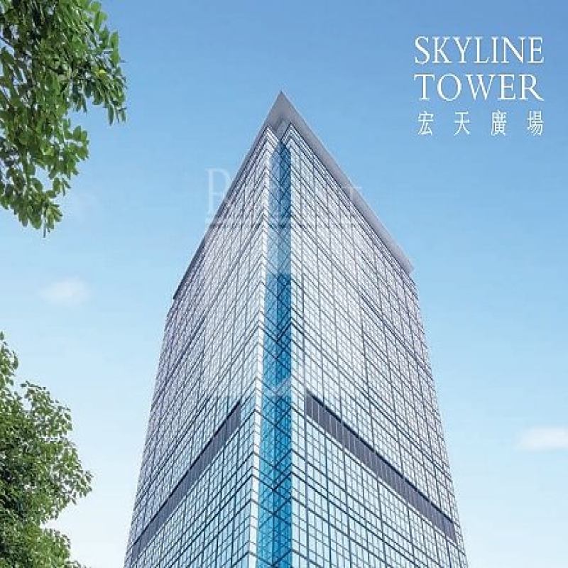 Modern glass skyscrapers in a business district