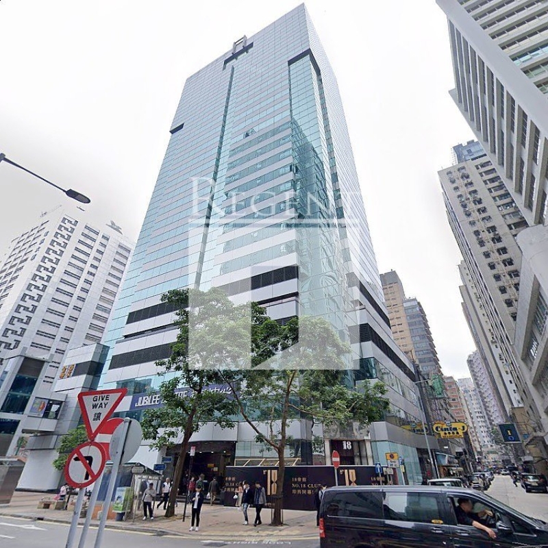 Modern glass skyscrapers in a business district