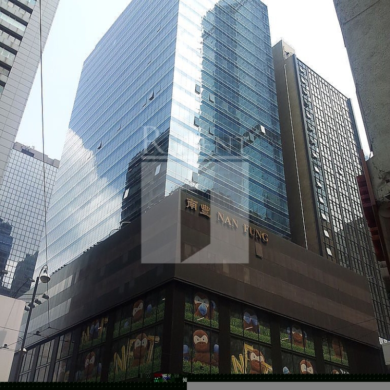 Modern glass skyscrapers in a business district