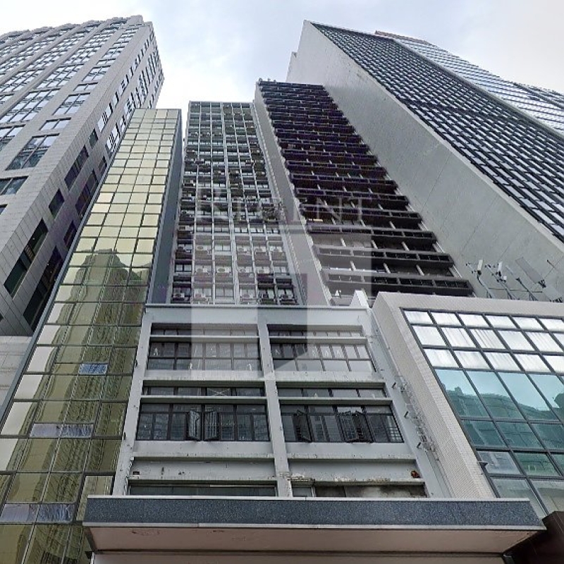 Modern glass skyscrapers in a business district