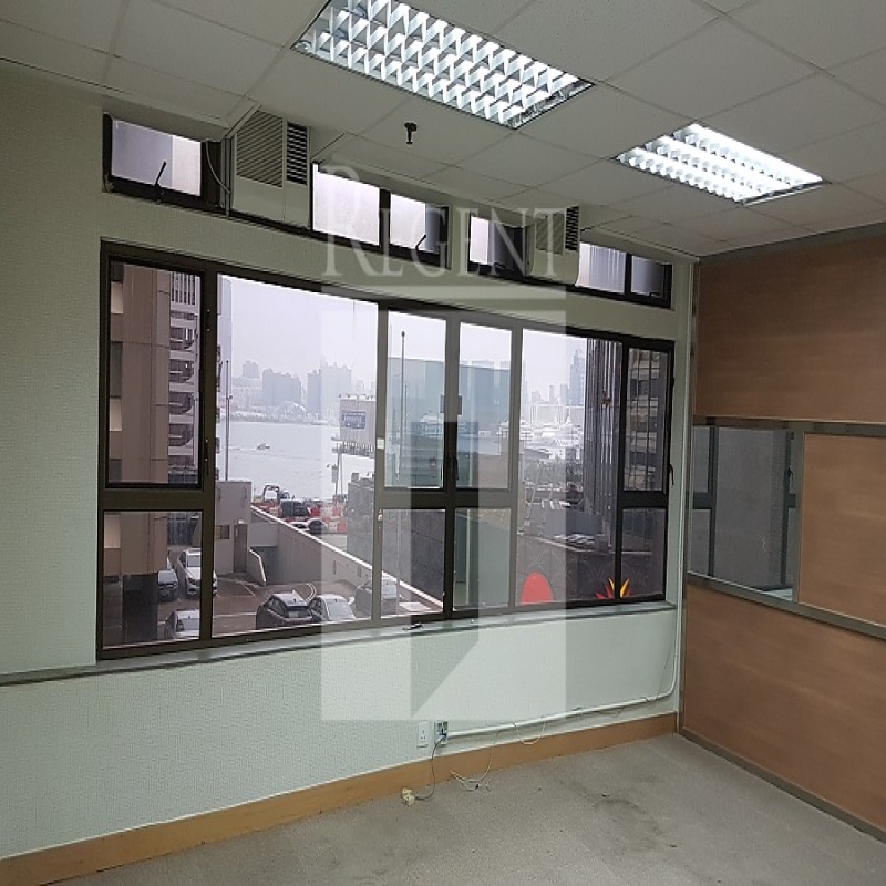 Modern glass skyscrapers in a business district