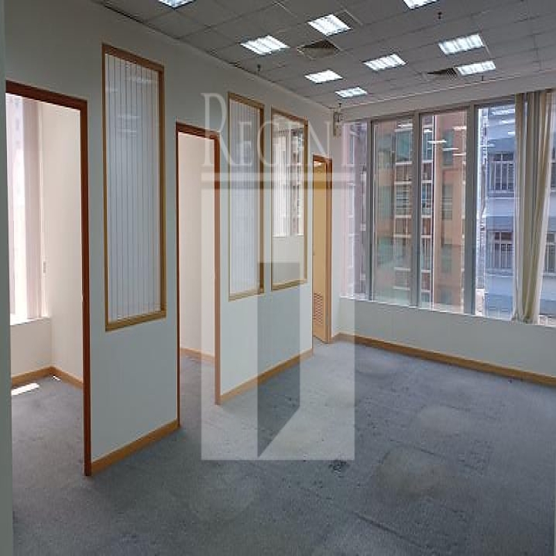 Modern glass skyscrapers in a business district