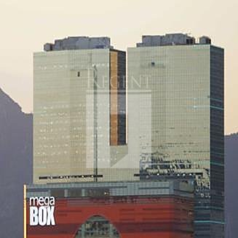 Modern glass skyscrapers in a business district
