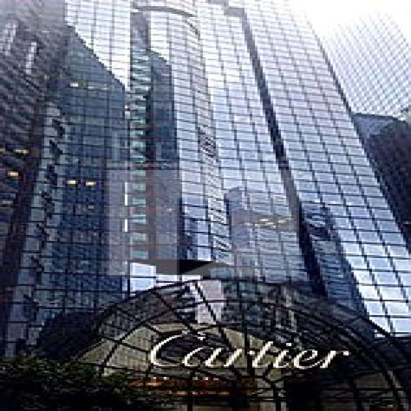 Modern glass skyscrapers in a business district