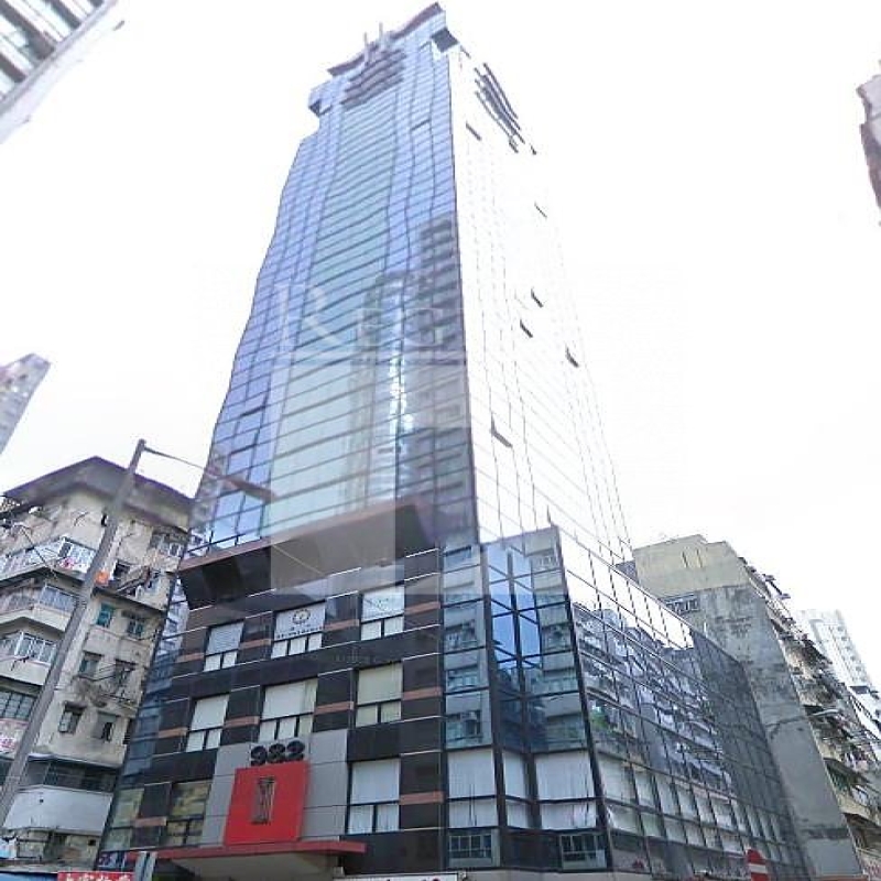 Modern glass skyscrapers in a business district