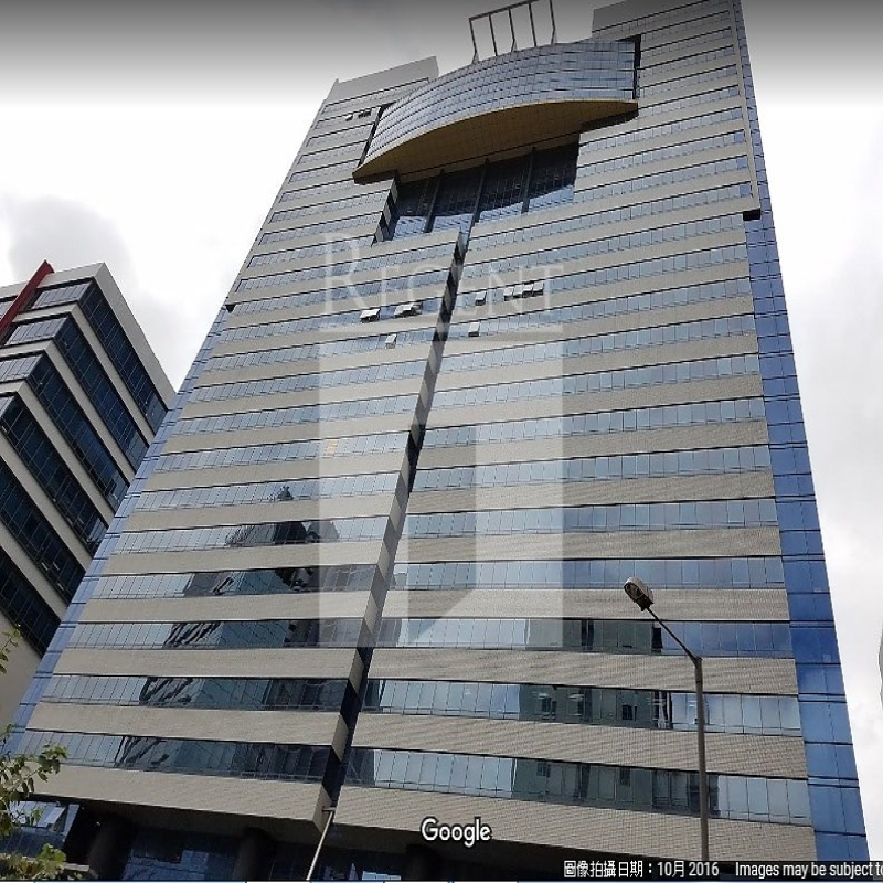 Modern glass skyscrapers in a business district