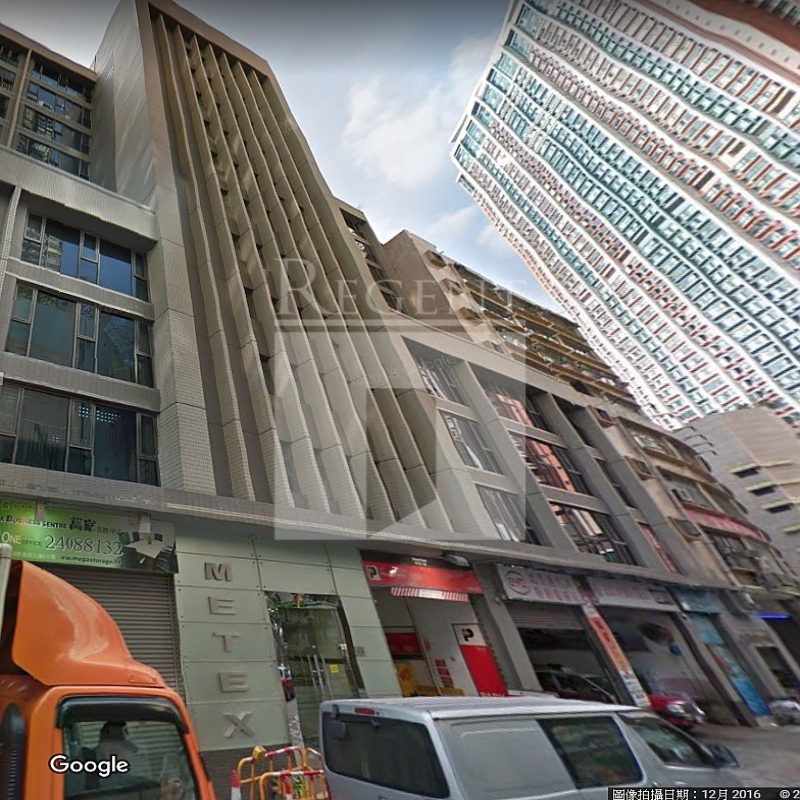 Modern glass skyscrapers in a business district