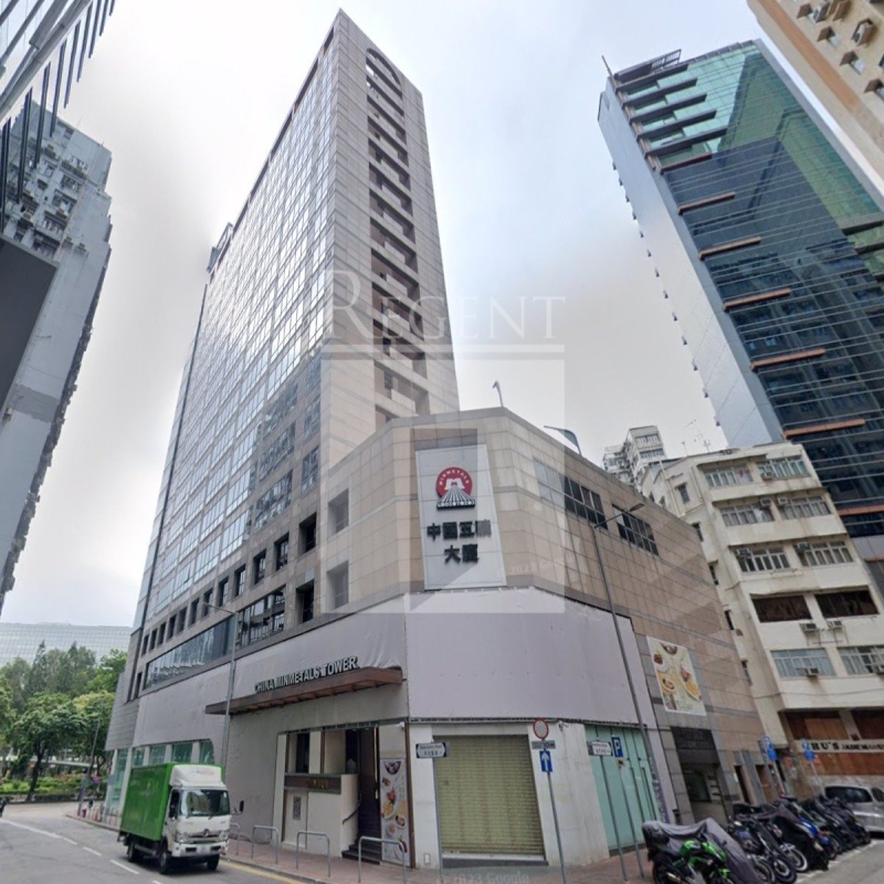 Modern glass skyscrapers in a business district