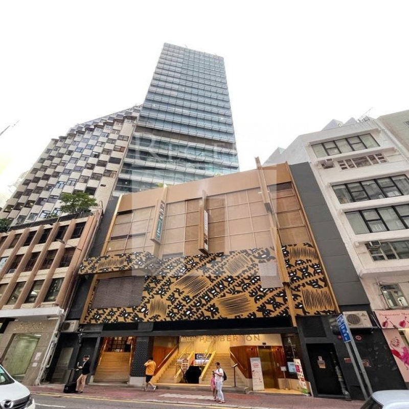Modern glass skyscrapers in a business district