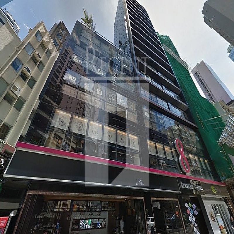 Modern glass skyscrapers in a business district