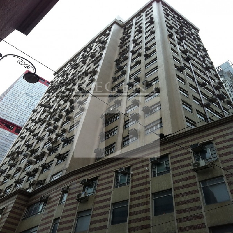 Modern glass skyscrapers in a business district