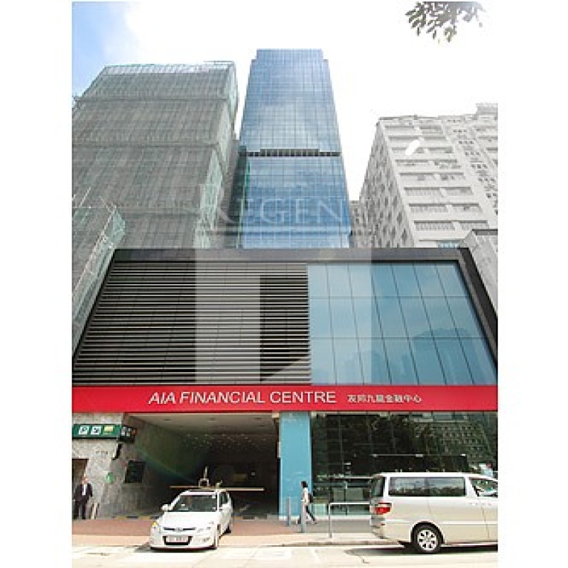 Modern glass skyscrapers in a business district