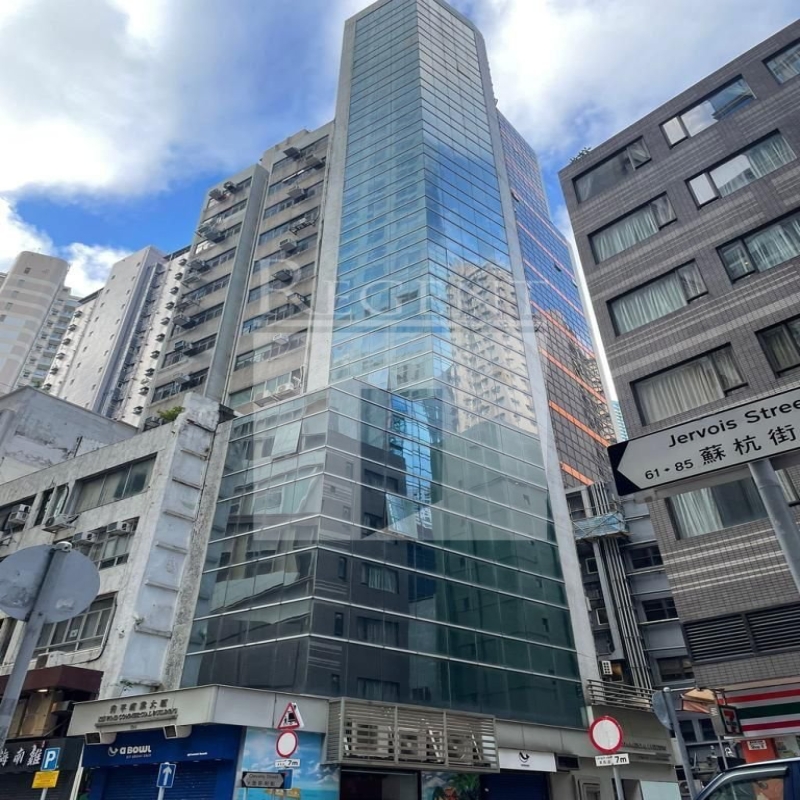 Modern glass skyscrapers in a business district