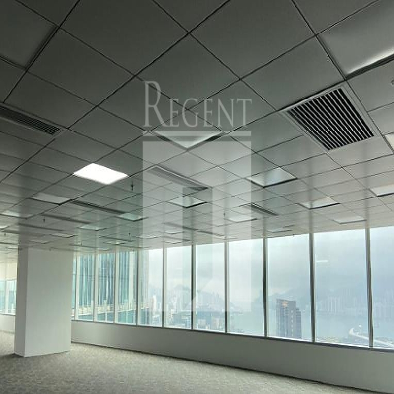 Modern glass skyscrapers in a business district