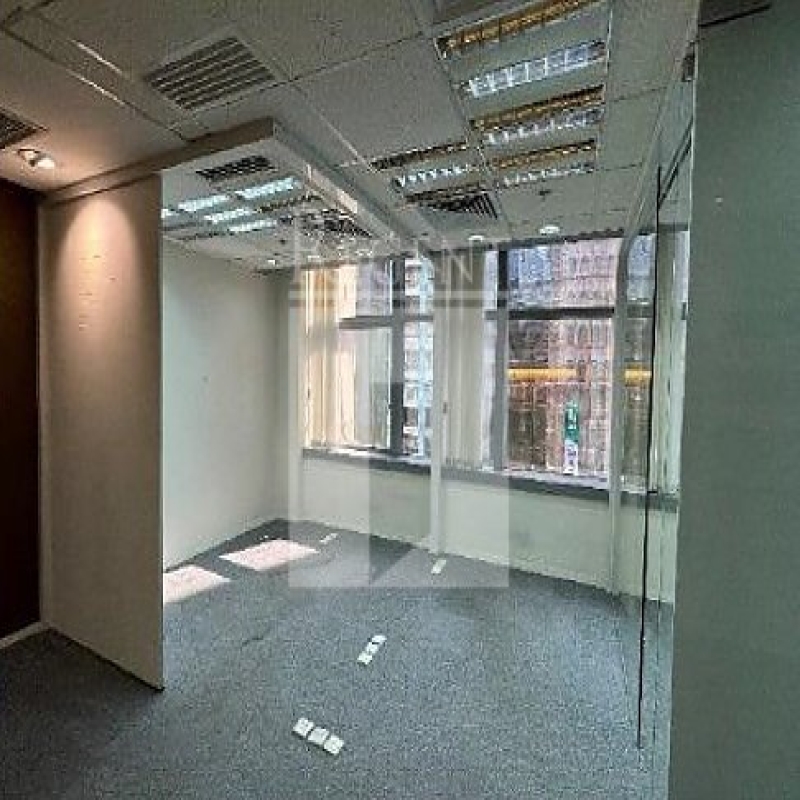 Modern glass skyscrapers in a business district