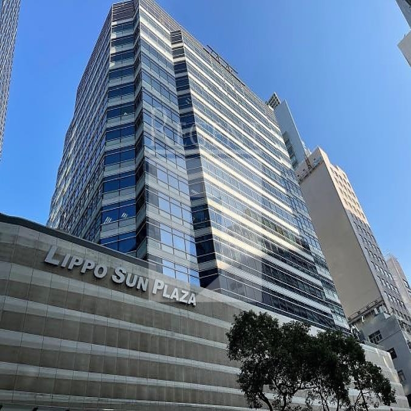 Modern glass skyscrapers in a business district