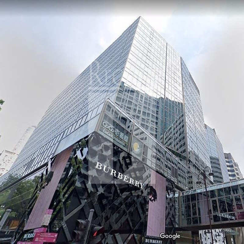 Modern glass skyscrapers in a business district
