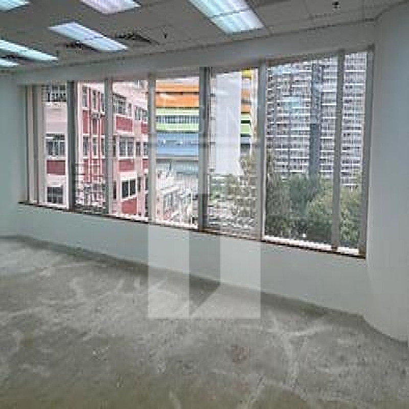 Modern glass skyscrapers in a business district