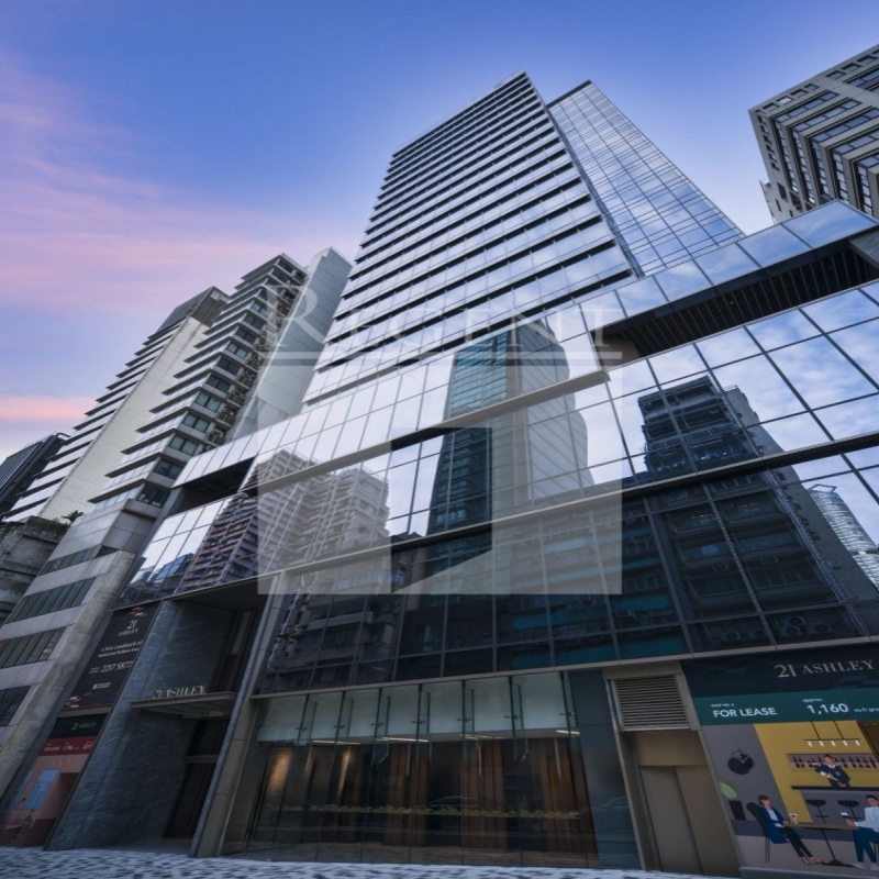 Modern glass skyscrapers in a business district