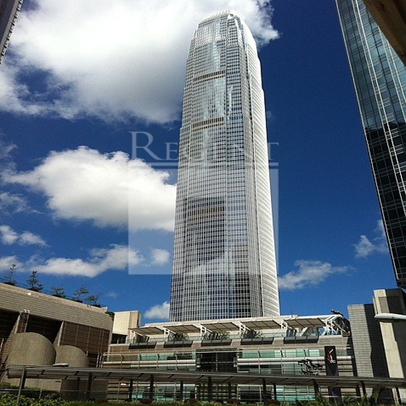 Modern glass skyscrapers in a business district