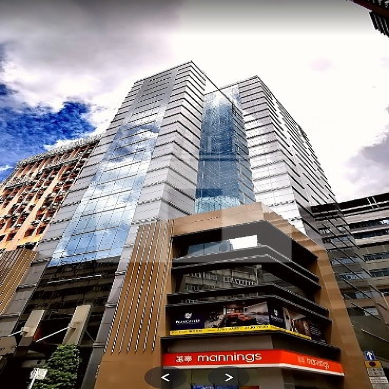 Modern glass skyscrapers in a business district