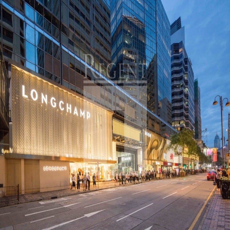Modern glass skyscrapers in a business district