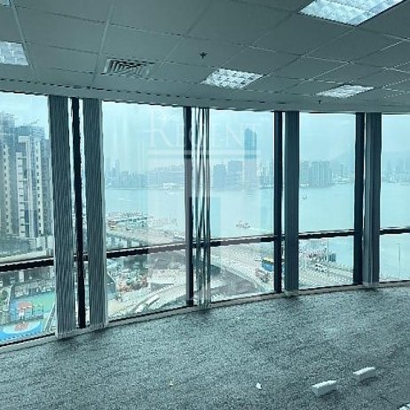 Modern glass skyscrapers in a business district
