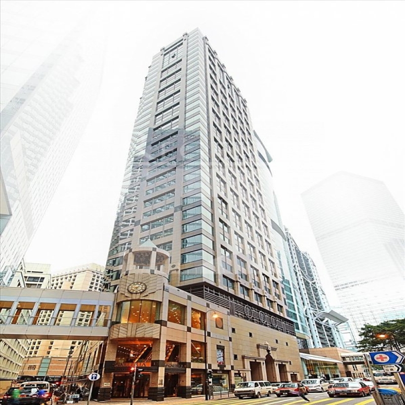Modern glass skyscrapers in a business district