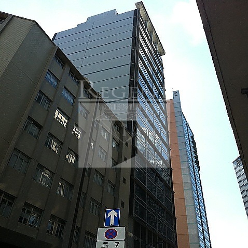 Modern glass skyscrapers in a business district