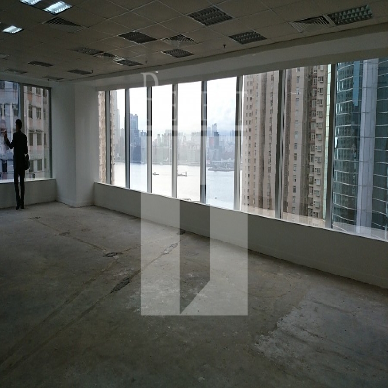 Modern glass skyscrapers in a business district