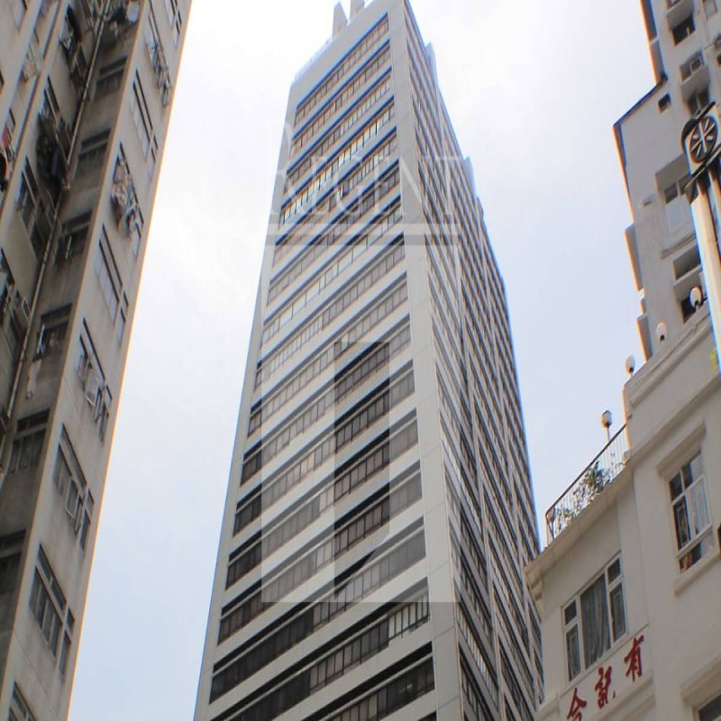 Modern glass skyscrapers in a business district